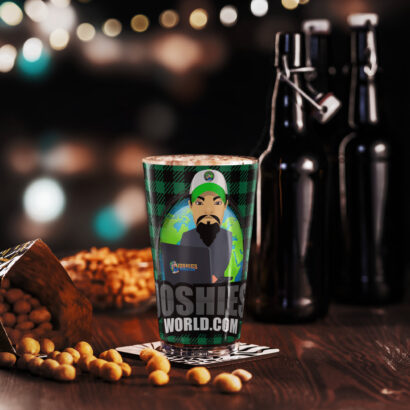 JoshiesWorld Green Plaid Shaker pint glass